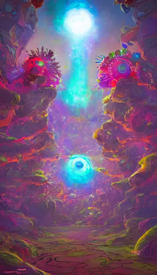 Image similar to psytrance artwork, by pixar concept artists