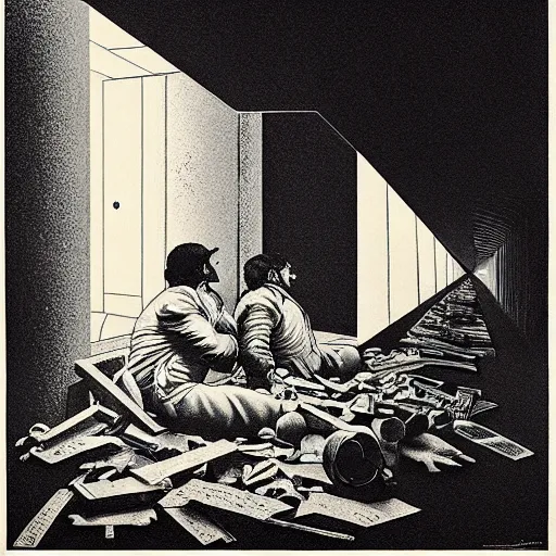 Image similar to lithography on paper secret lair conceptual figurative post - morden monumental dynamic portrait by goya and escher and hogarth, illusion surreal art, highly conceptual figurative art, intricate detailed illustration, controversial poster art, polish poster art, geometrical drawings, no blur