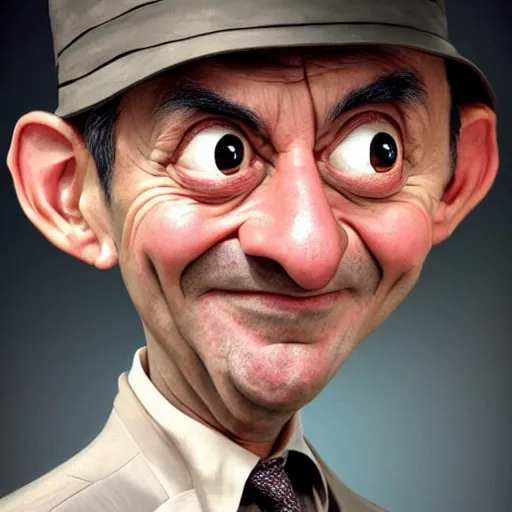 Prompt: mrbean head caricature, artgem, digital painting, color painting, hyperrealistic, concept art, oil painting, masterpiece, concept art, trending on deviantart, realistic and detailed face, highly detailed, high quality, 8 k, soft lighting, fancy colors, fantasy, cinematic, high coherence