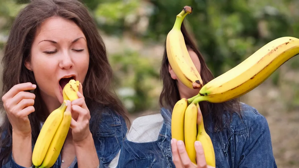 Image similar to woman eating a banana