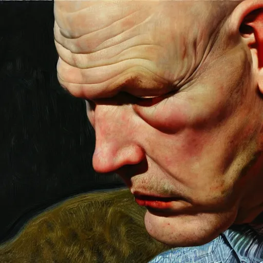 Prompt: high quality high detail painting by lucian freud, hd, billy corgan