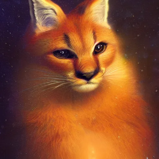 Prompt: sad cute fluffy caracal holding a red marker and pencil with paws, atmospheric lighting, intricate, volumetric lighting, digital art, highly detailed by gaston bussiere, craig mullins, j. c. leyendecker 8 k