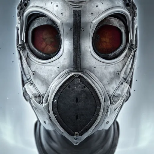 Image similar to Very very very very highly detailed epic central composition studio photography of face with hockey mask, intricate, dystopian, sci-fi, extremely detailed, digital painting, artstation, concept art, smooth, sharp focus, illustration, intimidating lighting, incredible art by Anna Dittmann and Anton Pieck and Artstation, Octane render in Maya and Houdini VFX