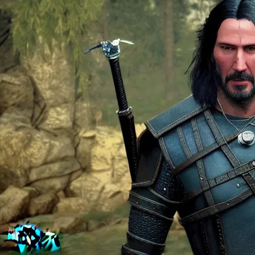 Image similar to Keanu reeves in the Witcher 3 4K detailed super realistic