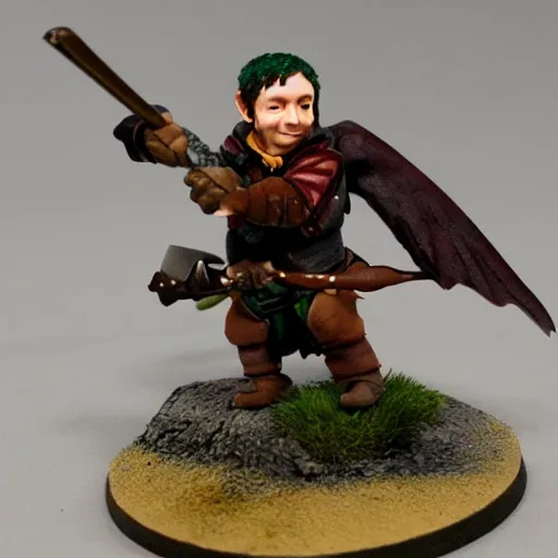 Image similar to halfling rogue with shortbow mounted on a large flightless bird with sharp beak