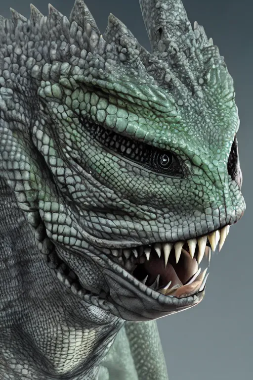 Image similar to lizardman, gray scales, anime, hd,