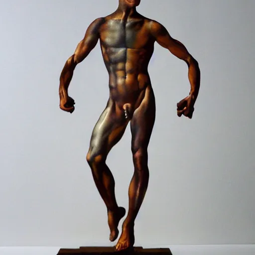 Prompt: a portrait beautiful athletic male holographic marble manequin, painted by michelangelo