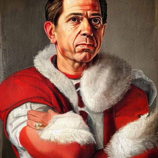 Prompt: renaissance portrait of nick saban, oil on canvas, regal, realism, detailed, meticulous