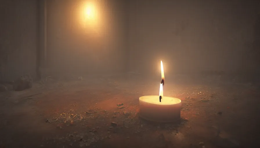 Image similar to candle covered by dust on a dusty floor of an abandoned victorian house, hyperdetailed, artstation, cgsociety, 8 k