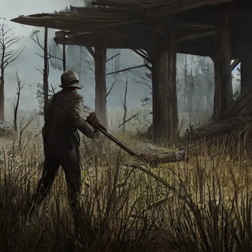 Image similar to hunt showdown concept art render in unreal engine 5