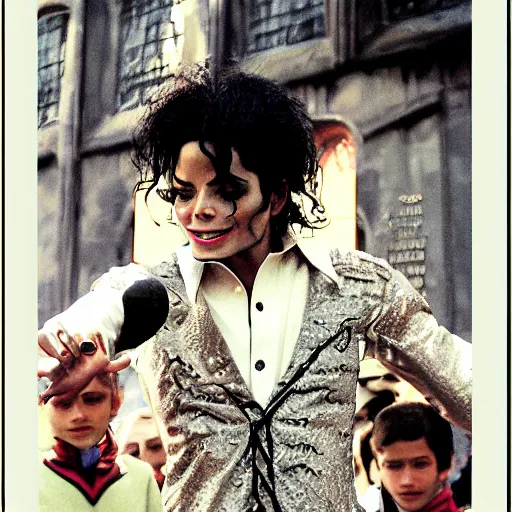 Image similar to michael jackson in hogwarts