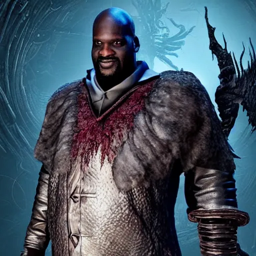 Prompt: shaquille o'neal in bloodborne