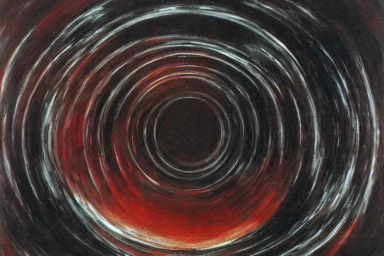 Prompt: painting by h. r. giger, infinite cosmos, blackhole sun, red matter, warp space, sharp focus, unimaginable composition