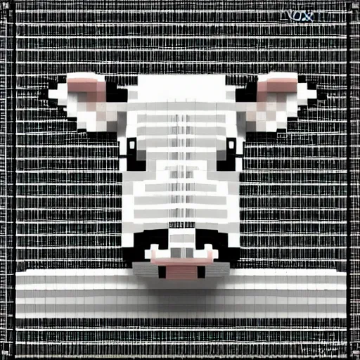 Image similar to voxel cow pixel art