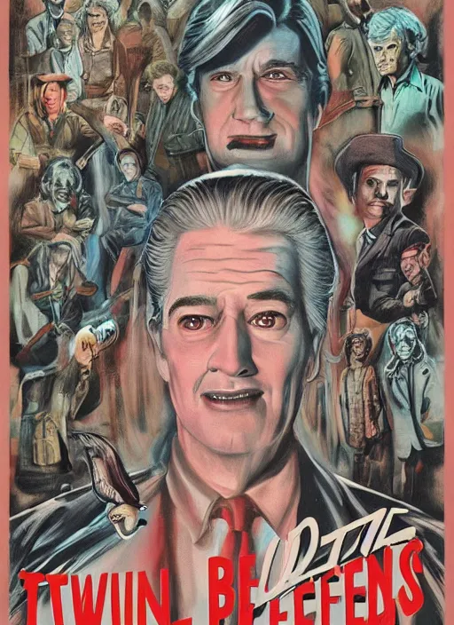 Image similar to twin peaks movie poster art by david mann