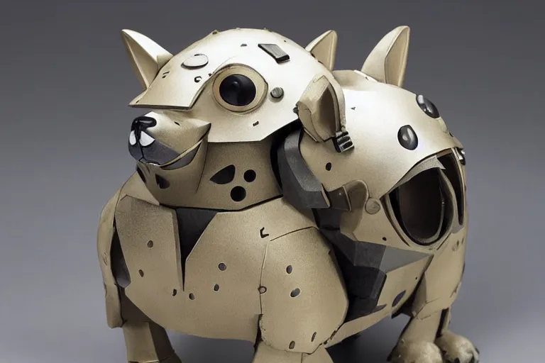 Prompt: heavily armoured mechanical corgi by studio ghibli