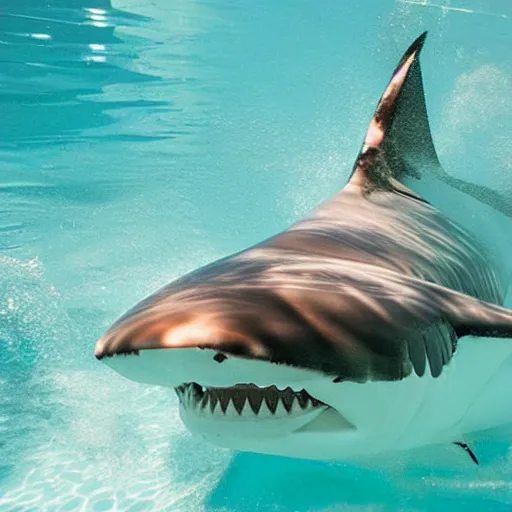 shark in swimming pool