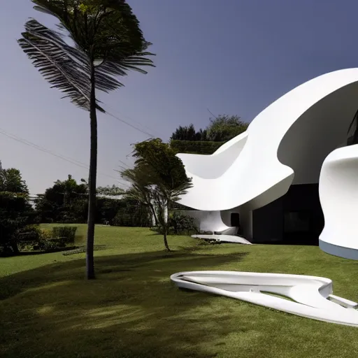 Image similar to house designed by zaha hadid