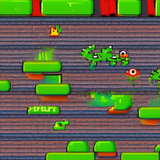 Image similar to a screenshot of frogger