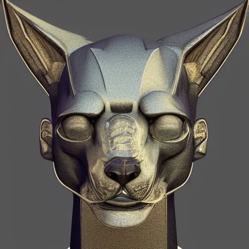 Prompt: anubis, nasus, digital model, head, detailed, beeple, art station, head