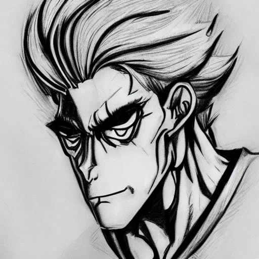 Image similar to Iggy from jojos bizarre adventure, pencil sketch, ugly, jjba, jojo,