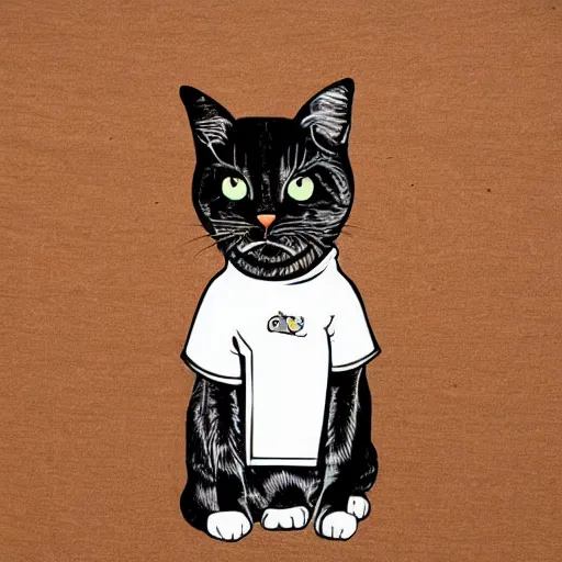 Prompt: funny cat tshirt