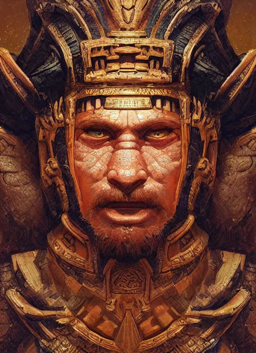 Image similar to digital _ painting _ of _ mayan god _ by _ filipe _ pagliuso _ and _ justin _ gerard _ symmetric _ fantasy _ highly _ detailed _ realistic _ intricate _ port