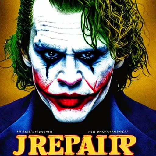 Image similar to prompt Johnny Depp as The Joker movie poster