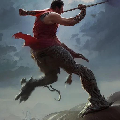 Image similar to portait of a adam sandler swinging his long sword, front game card, drark, marvel comics, dark, intricate, highly detailed, smooth, artstation, digital illustration by ruan jia and mandy jurgens and artgerm and wayne barlowe and greg rutkowski and zdislav beksinski