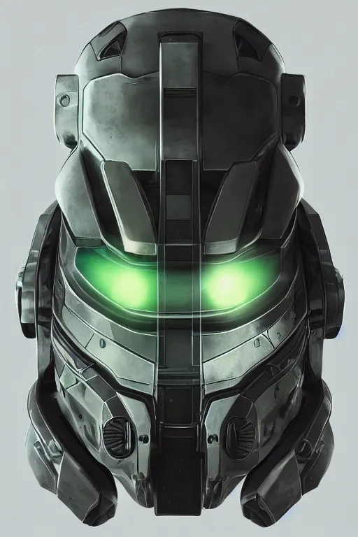 Image similar to robot ninja mask helmet halo master chief radiating a glowing aura global illumination ray tracing hdr fanart arstation by ian pesty and katarzyna da „ bek - chmiel