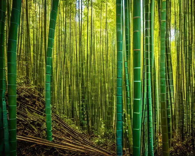 Prompt: kodachrome bamboo forest