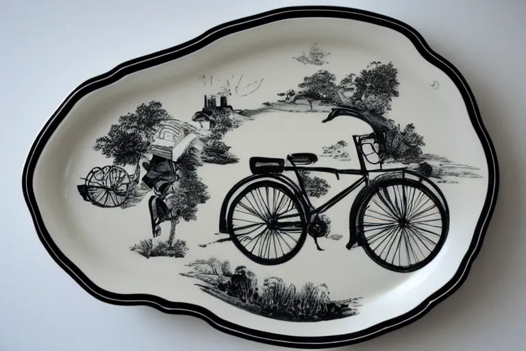 Image similar to bicyle pedal on a serving platter