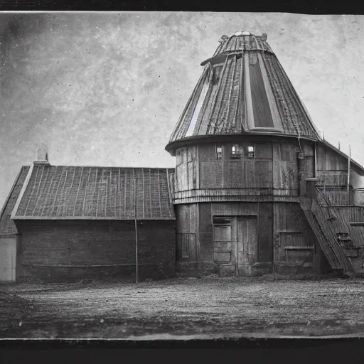 Image similar to A spaceship exterior, ambrotype