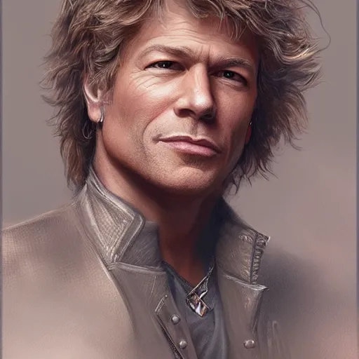 Prompt: john bon jovi portrait, intricate, highly detailed, digital painting, artstation, concept art, smooth, sharp focus, illustration, unreal engine 5, 8 k, art by artgerm and greg rutkowski and alphonse mucha