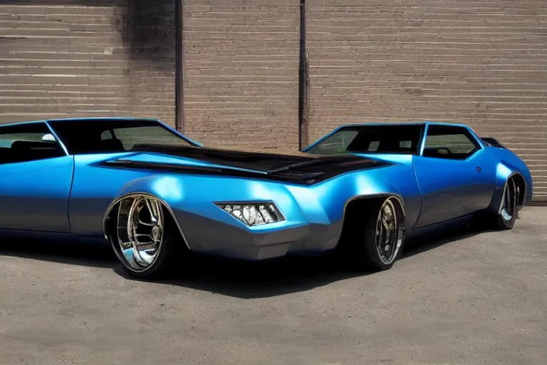 Image similar to cyberpunk version of a 1 9 7 2 buick riviera