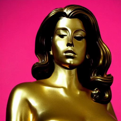 Image similar to golden statue of lana del rey