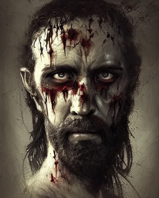 Image similar to hyper realistic photo portrait medieval bearded zombie cinematic, greg rutkowski, james gurney, mignola, craig mullins, brom