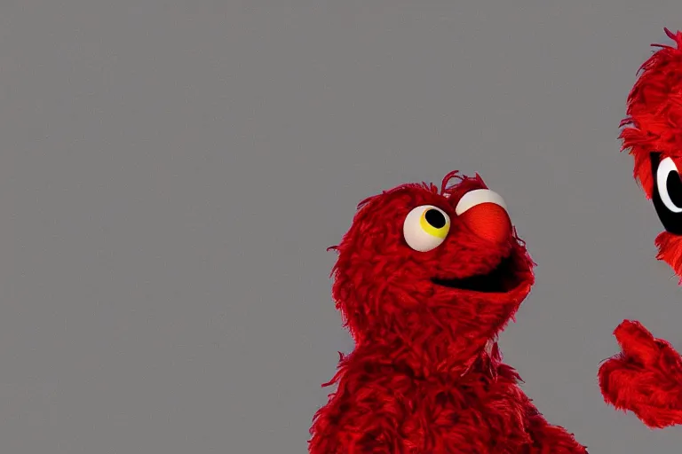 Image similar to A film photograph of Elmo with stigmata, photorealistic imagery, 8k quality