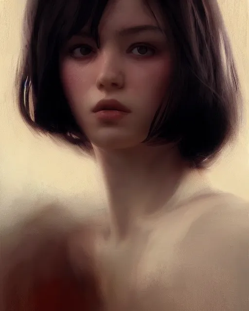 Image similar to a highly realistic, true to life portrait of a young woman, sharp focus, by ilya kuvshinov, ruan jia, tom bagshaw, trending on artstation, cinematic lighting, hyper realism, octane render, 8 k, hyper detailed.