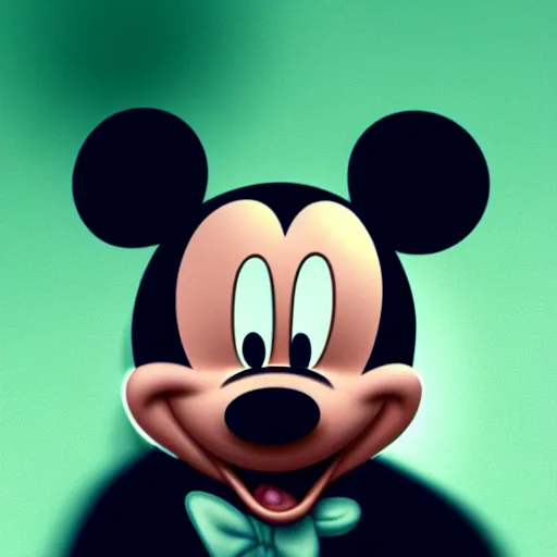 Image similar to Mickey Mouse as a human, photorealistic, film still, desolate