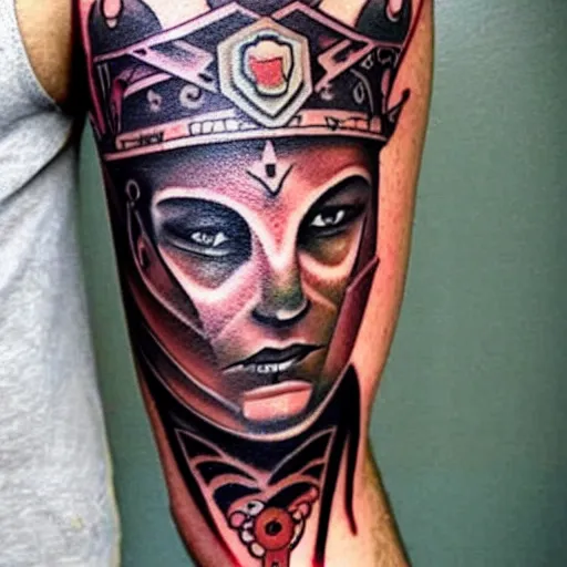 Image similar to warrior tattoo, magnificent