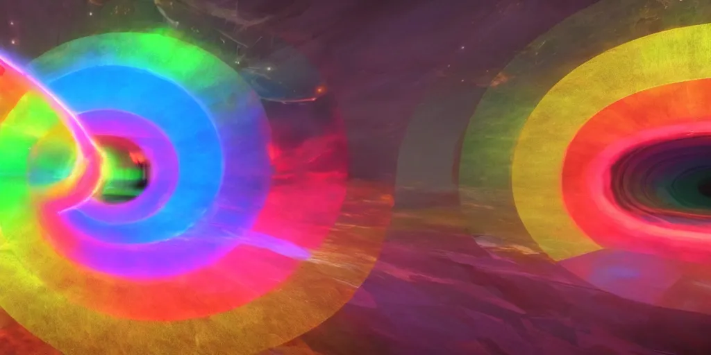 Prompt: a rainbow time vortex, unreal engine 5, intricate, highly detailed