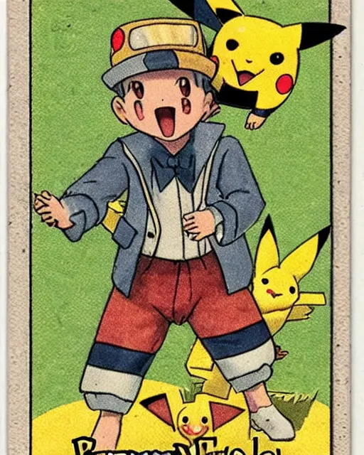 Image similar to a pokemon card from the 1 9 1 0 s