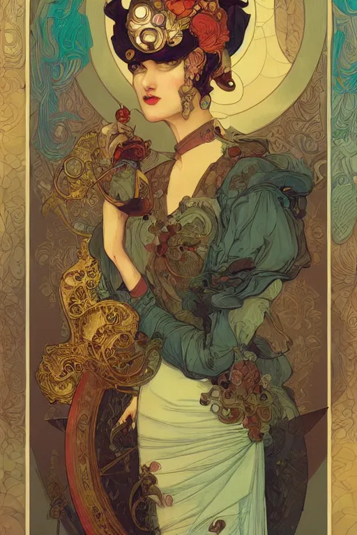 Prompt: portrait of a victorian era duc, man, royal style, art deco, stylized illustration by peter mohrbacher, moebius, mucha, victo ngai, colorful comics style