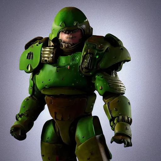 Image similar to Jerma985 as Doomguy, 1080p 4K resolution, photorealistic, cinematic lighting, highly detailed