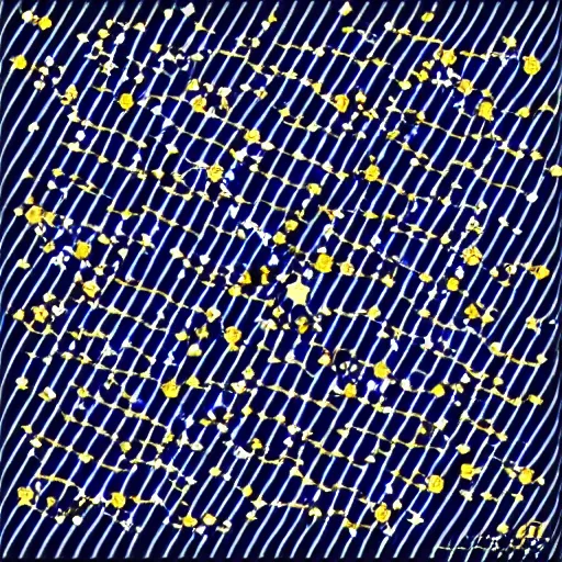 Image similar to dark blue and black void, full of tiny white stars and glyphs, crisp digital art