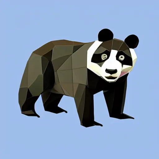 Image similar to low poly isometric panda