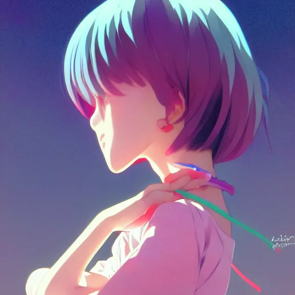 Prompt: anime girl, vibrant colours, art by studio ghibli and ilya kuvshinov, portrait, intricate, highly detailed, digital painting, trending on pixiv fanbox, trending on artstation, concept art, sharp focus, illustration art by artgerm and greg rutkowski and alphonse mucha