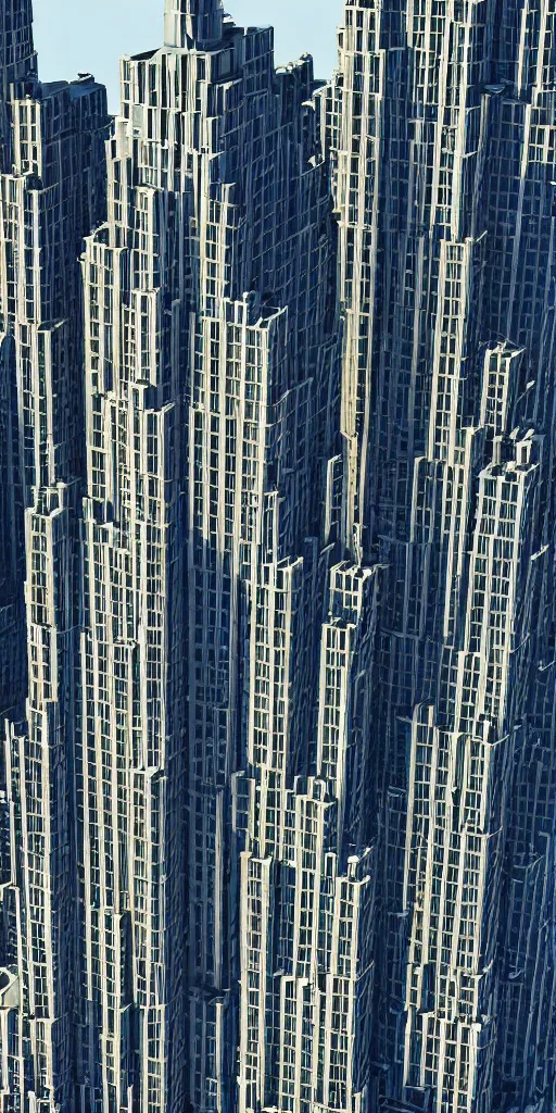 Prompt: portraits of art deco skyscrapers taking with a drone, 4k, digital art, photorealism, trending on artstation
