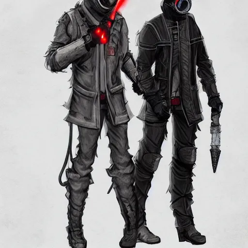 Image similar to extremely musuclar gothic firefighter detective in a dark armored trenchcoat tucked into his pants, futuristik knight, with grey skin in a long coat undead grey cloaked, sharply dressed, gas mask, bald, red sleeves, dark undershirt, belts, high boots, highly detailed, artstation